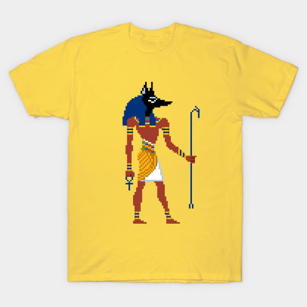 Anubis hieroglyph pixel art T-Shirt by PXLFLX